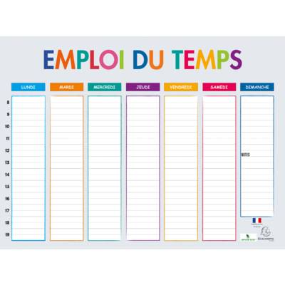 Emploi du temps 29,5x22 Multicolore