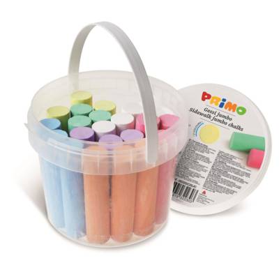 Seau de 22 craies de plein air, en  carbonate de calcium,  non-poussiéreuses  7 couleurs