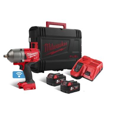 Boulonneuse à chocs FUEL One key Carre 1/2 1356NM - MILWAUKEE - avec 2 batteries 18V 5.0Ah - chargeur - HD Box - 4933459727 - Maxoutil