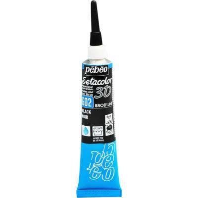Tube 20ml Peinture Tissu Setacolor 3D Brod'Line NOIR