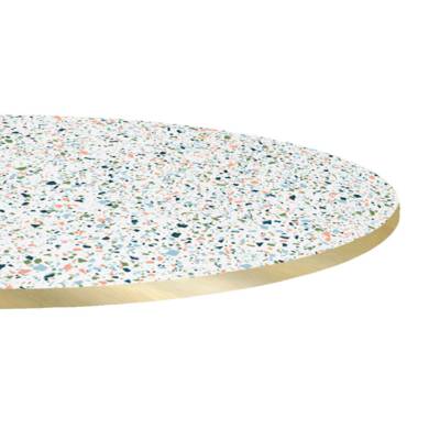 Plateau de table rond Terrazzo Spectra & laiton - RestooTab