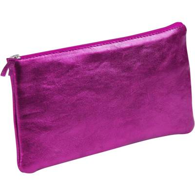 Trousse cuir Plate 22x11cm Framboise