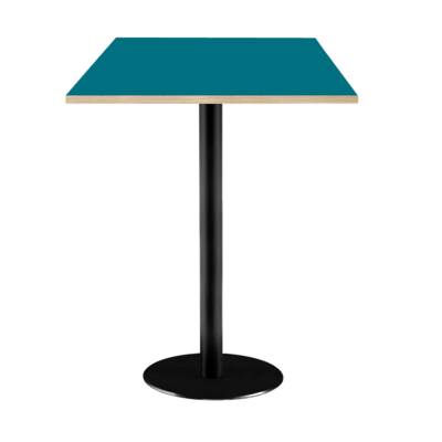 Mange-debout pied noir 60x60cm bleu prusse chants bois - intérieur - RestooTab