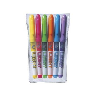 Etui de 6 Surligneurs de poche V-Light Pointe biseautée Encre liquide Assortis