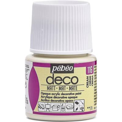 Flacon 45ml peinture acrylique Déco Mat CREME - PÉBÉO