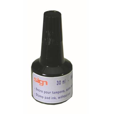 Encre pour timbre caoutchouc et tampons encreurs coloris noir - SIGN