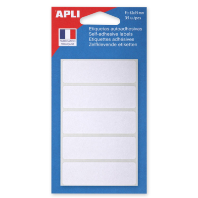 Sachet de 35 étiquettes multifonctions permanentes 19x62 mm Blanc