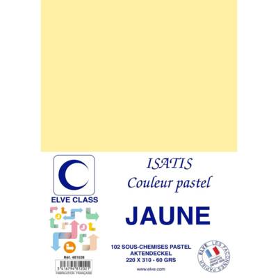 Paquet de 102 Sous-chemises 60 g 220 x 310 mm ISATIS Coloris Pastel Jaune