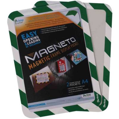 Pochettes-cadre MAGNETO SAFETY A4 Fixation magnétique vert/blanc Lot de 2 - TARIFOLD