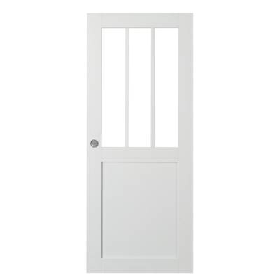 Porte coulissante pleine ATELIER LOFT blanc satin - 204 x 73 cm - Gedimat - ROZIERE