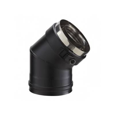 Coude 30° pour conduit PGI EC30 Ø80/130 mm Noir POUJOULAT - 37080711NOIR - CHEMINEES POUJOULAT
