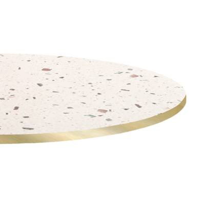 Plateau de table Ø70cm Terrazzo Cassata & laiton - RestooTab