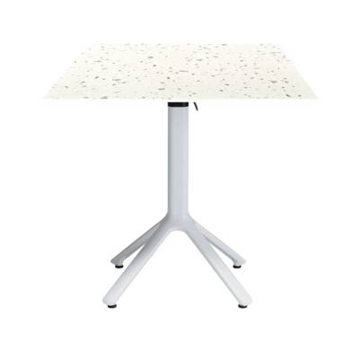 Table rabattable pied blanc 70x70cm terrazzo cassata chants blancs - terrasse - RestooTab