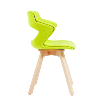 Chaise KAOMA 4 pieds bois coque recouverte de tissu
