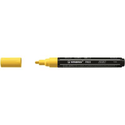 Marqueur pointe moyenne FREE acrylic T300 jaune - STABILO