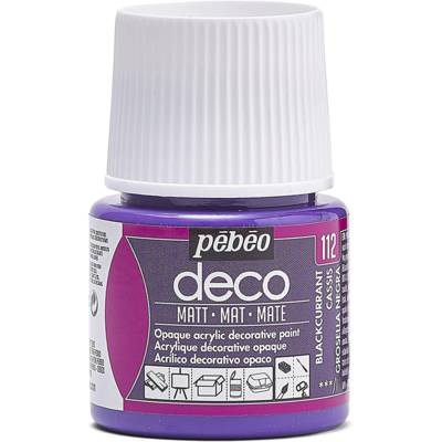 Flacon 45ml peinture acrylique Déco Mat CASSIS - PÉBÉO