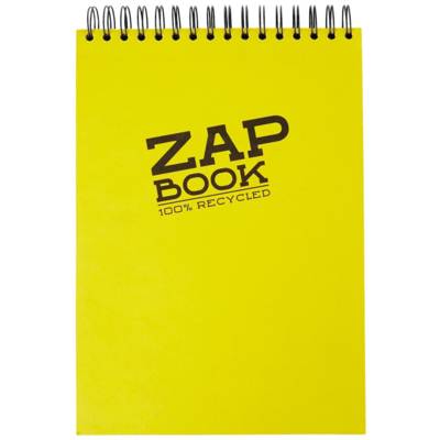 Zap book bloc d'esquisse recyclé spiralé en-tête A4 uni 80g 160 feuilles blanches couv aléatoire