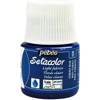 Flacon 45 ml Peinture Setacolor pour tissus clairs BLEU COBALT