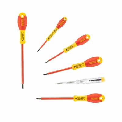 Tournevis isoles 1000 v électricien + Philips + testeur - jeu de 6pieces FATMAX - 0-65-441 - Maxoutil