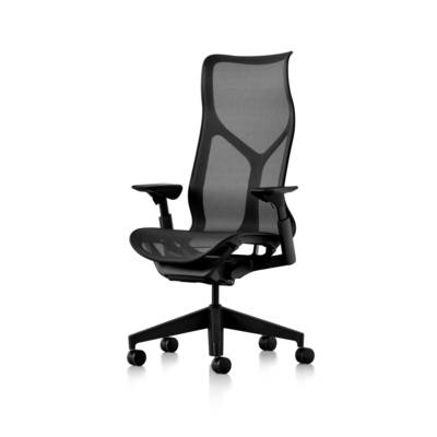 Fauteuil COSM haut dossier graphite Herman MILLER avec accoudoirs 1D