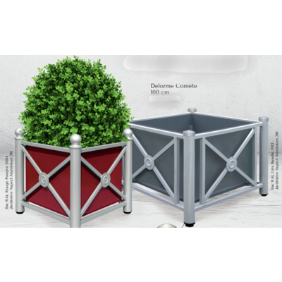 Jardinière Delorme comète 100x100 cm- Jardinière monocolore, ossature et bac coloris variable