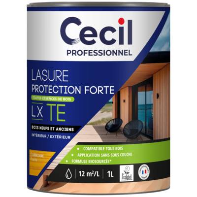 Lasure HAUTE PERFORMANCE chêne doré satiné - pot de 2.5 L - Gedimat - CECIL PRO