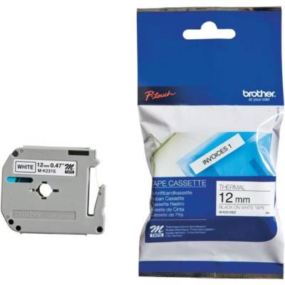 Cassette M-K231S  12mm x 4m Noir sur Blanc
