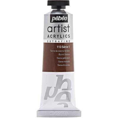 Tube 37 ml Peinture Artist Acrylics Extra fine SIENNE BRULE - PÉBÉO