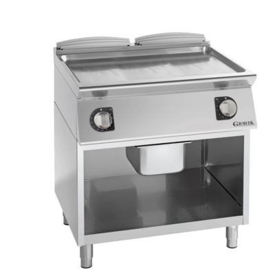 Plancha lisse 2 zones de cuisson sur meuble ouvert
