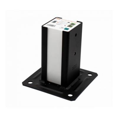 Pied de poteau carré de jardin finition noire + fixation - Gedimat