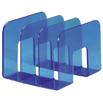 Porte-revues TREND plastique 3 compartiments (L)215 x (P)210 x (H)165 mm Bleu translucide