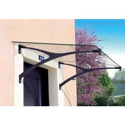 Marquise ATLANTIS en acier gris 7016 -140x 90cm - haut.40cm - Gedimat - BRUN ET DOUTTE