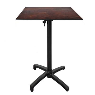 Table haute pliante 60x60cm rouille roc - terrasse - RestooTab