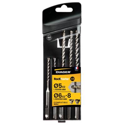 Coffret 5 forets béton SDS Plus Rockfaster - DIAGER - 1005A - DIAGER BATIMENT SA