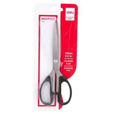 Blister ciseaux acier inoxidable 210mm noir ou rouge aléatoire