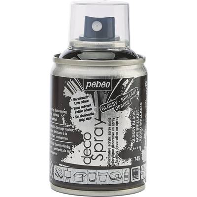 Aérosol 100 ml Peinture opaque permanente faible odeur Noir brillant - PÉBÉO