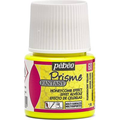 Flacon 45ml Peinture Fantasy Prisme à effet alvéolé JAUNE FLUO