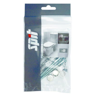 Kit fixation wc 2 chevilles D8x80mm+vis D6mm - Gedimat - SPIT