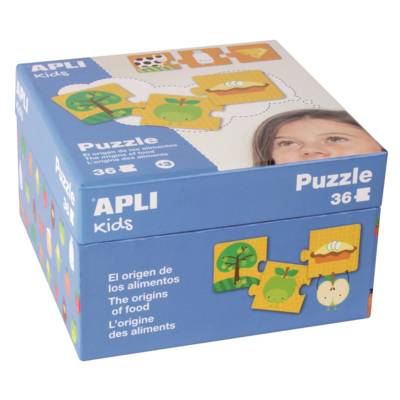 Boite de 12 puzzles de 3 pièces l'origine des aliments