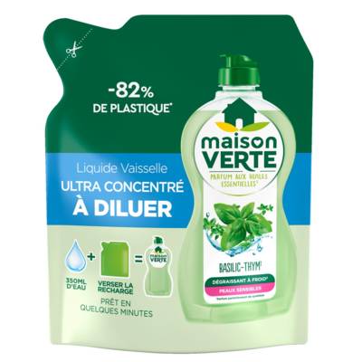 Liquide Vaisselle Ultra concentré à Diluer Thym&Basilic 150ml