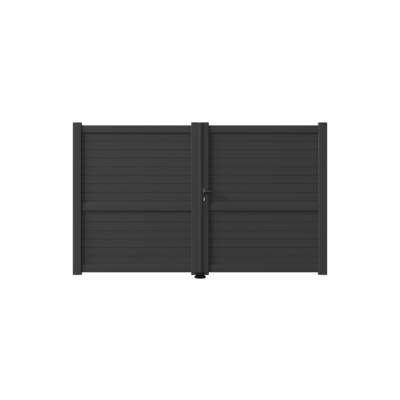 Portail battant LACAUNE alu gris anthracite structuré - Gedimat - GARDEN GATE