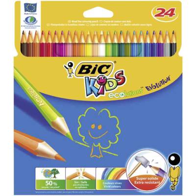 Etui carton de 24 crayons de couleur ECO KIDS EVOLUTION 24 Couleurs - BIC