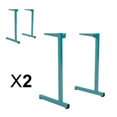 Lot de 2 piètements GANGE époxy - T6 - Bleu RAL 5018 - MOBIDECOR