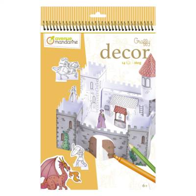 Coloriage 3D, Château de chevaliers - Jaune