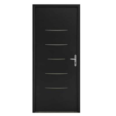 Porte d'entrée alu ALINEA gris satiné/blanc satiné dormant 77 mm - 215 x 90 cm - Gedimat - BELM