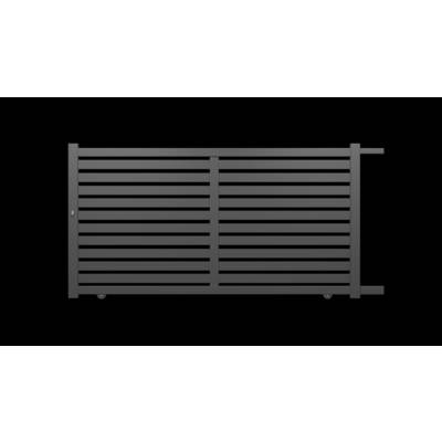Portail coulissant MERLIN alu gris anthracite structuré - Gedimat - GARDEN GATE