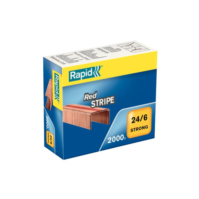 Boîte de 2000 Agrafes 24/6 Rouge Red Stripe