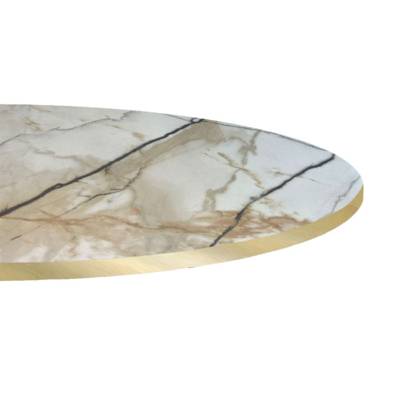 Plateau de table Ø70cm Marbre Calcuta & laiton - RestooTab