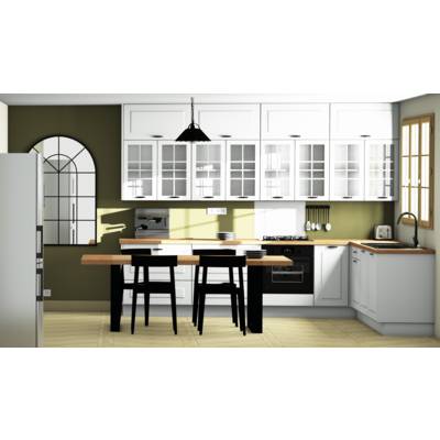 Kit façade de cuisine LIATH 1 porte + 3 tiroirs + 1 bandeau four blanc satin C12 - l.60 cm - Gedimat - BCD