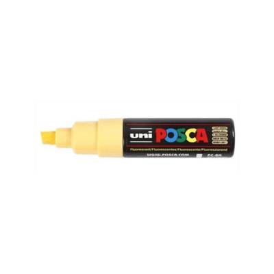 Marqueur pointe large biseautée pc8k 8mm orange pâle fluo - POSCA